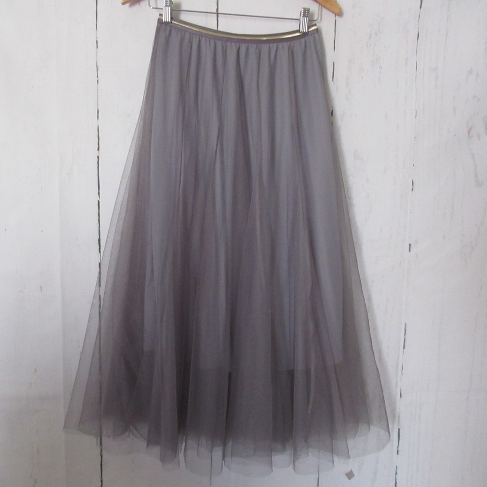 Chicwish Skirt S M Gray TulleMaxi Pull On A Line Full Ballerina